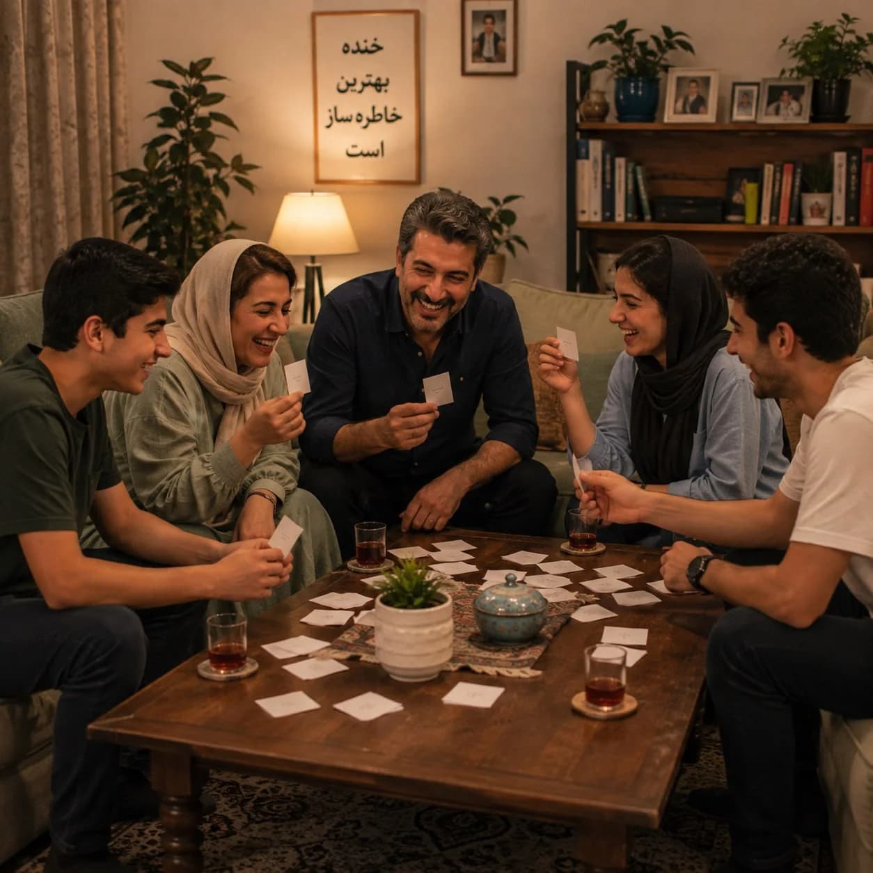 افراد در حال بازی و سرگرمی در یک دورهمی